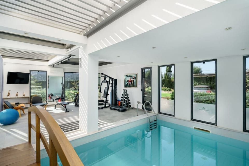 Indoor heated pool and fully equipped gym.