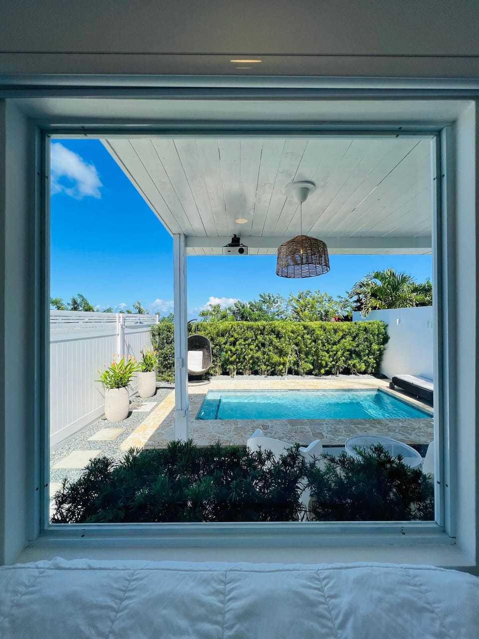 Pool, view from bed.