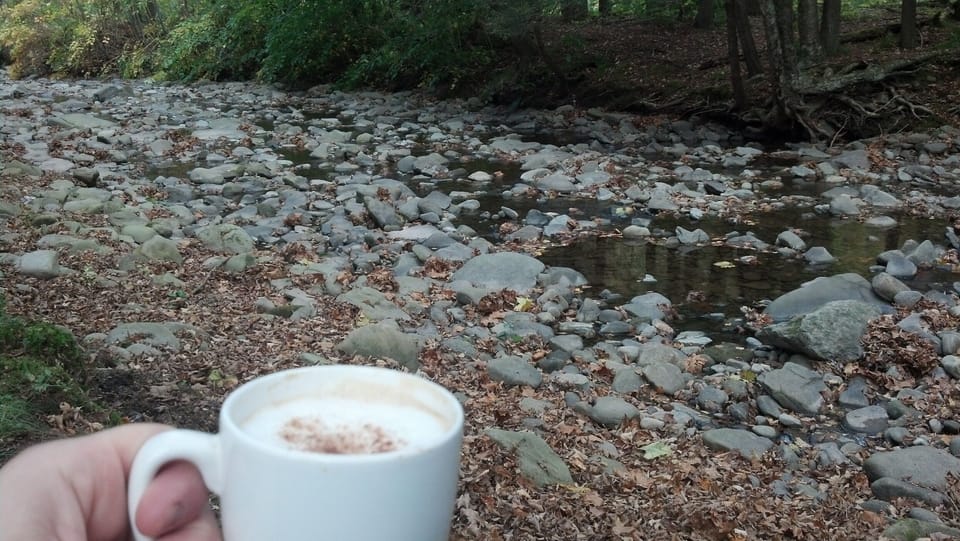 Cappuccino by the creek side