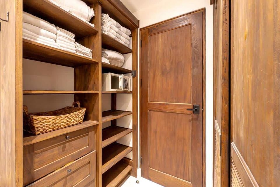 Large master closet with safe