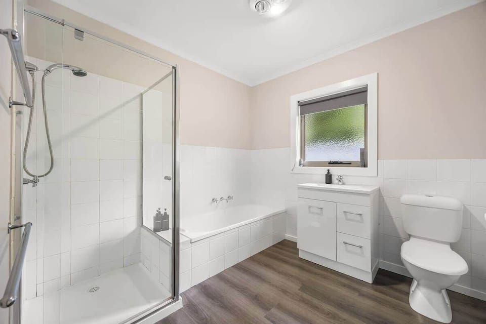 Two bathrooms for easy group stays