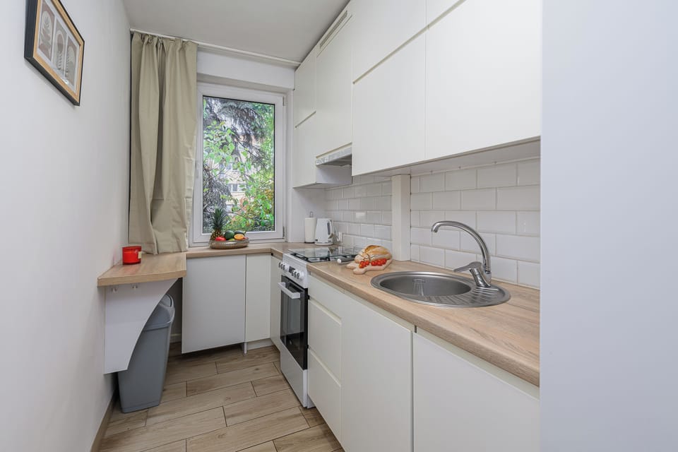 Comfort Apartment, Patio | Private kitchen | Fridge, oven, electric kettle, griddle