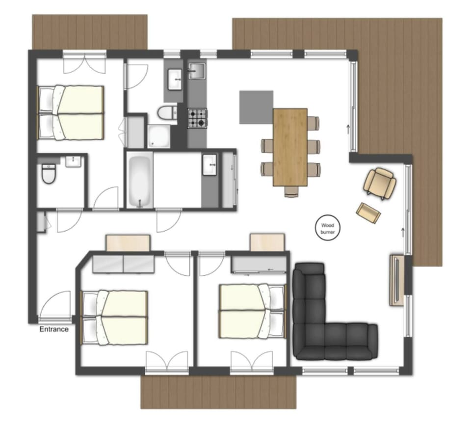• Apartment Floor Plan - approx 90m2 •