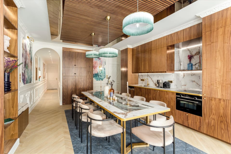 Apartment | Private kitchen | Fridge, microwave, oven, stovetop