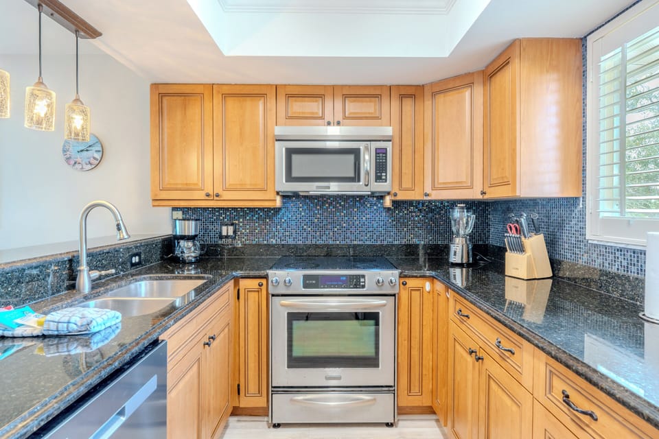 kitchen fully equip for your stay.