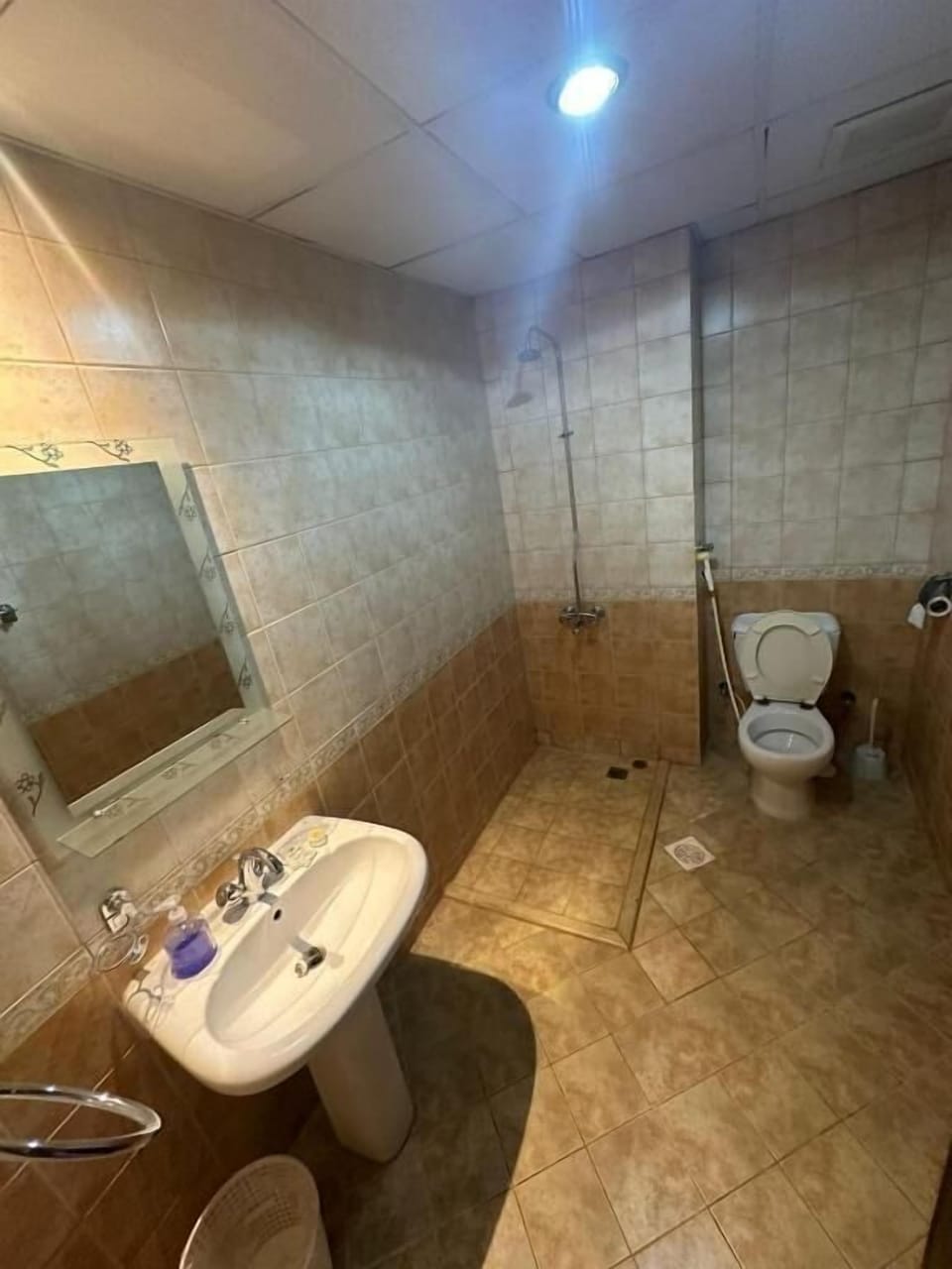 Family Room | Bathroom | Shower, hair dryer, slippers, towels