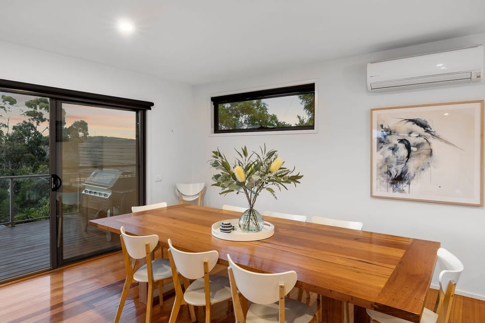 The 8 seater dining table seats everyone comfortably