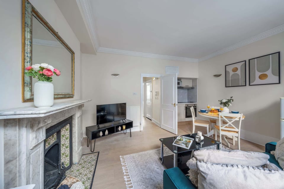 The open-plan living and dining area