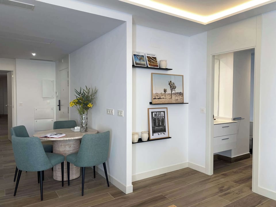 Another angle of the small dining/work area.