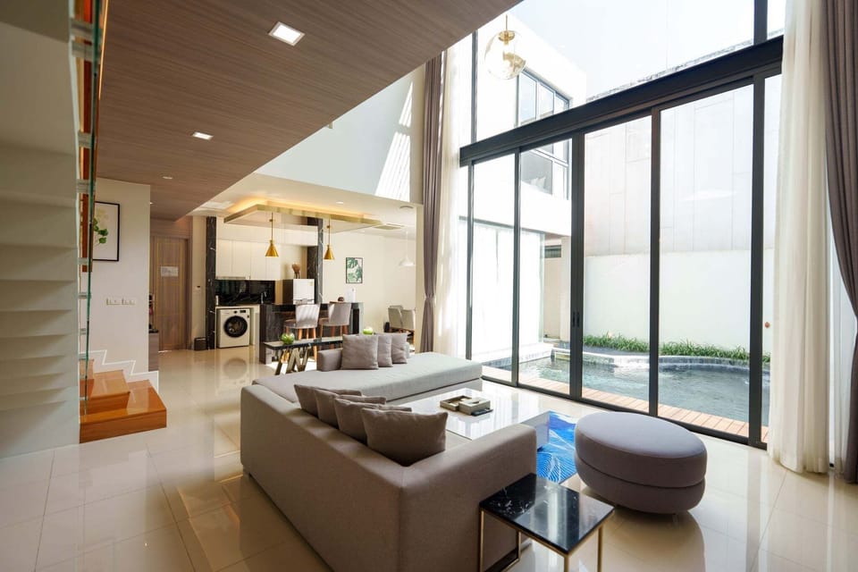 Villa, 4 Bedrooms, Pool View | Living area | 42-inch Smart TV with digital channels, Netflix, streaming services