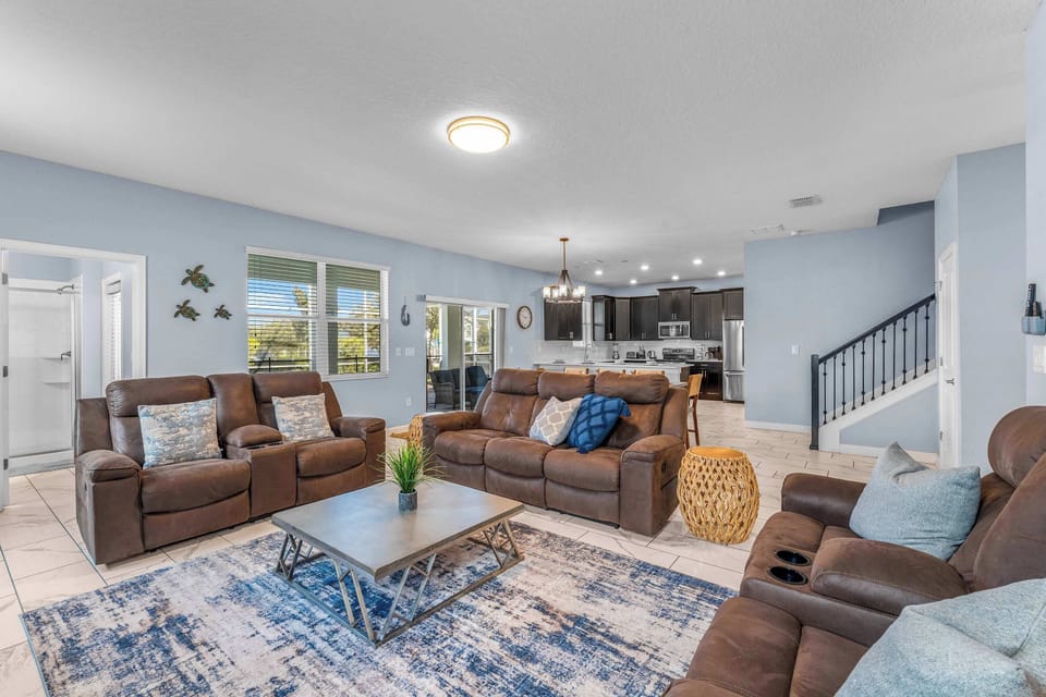 Open living area with Smart TV and comfy seating 