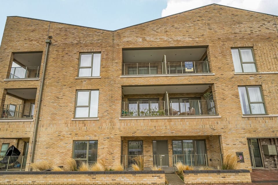 Exterior view of modern apartment block