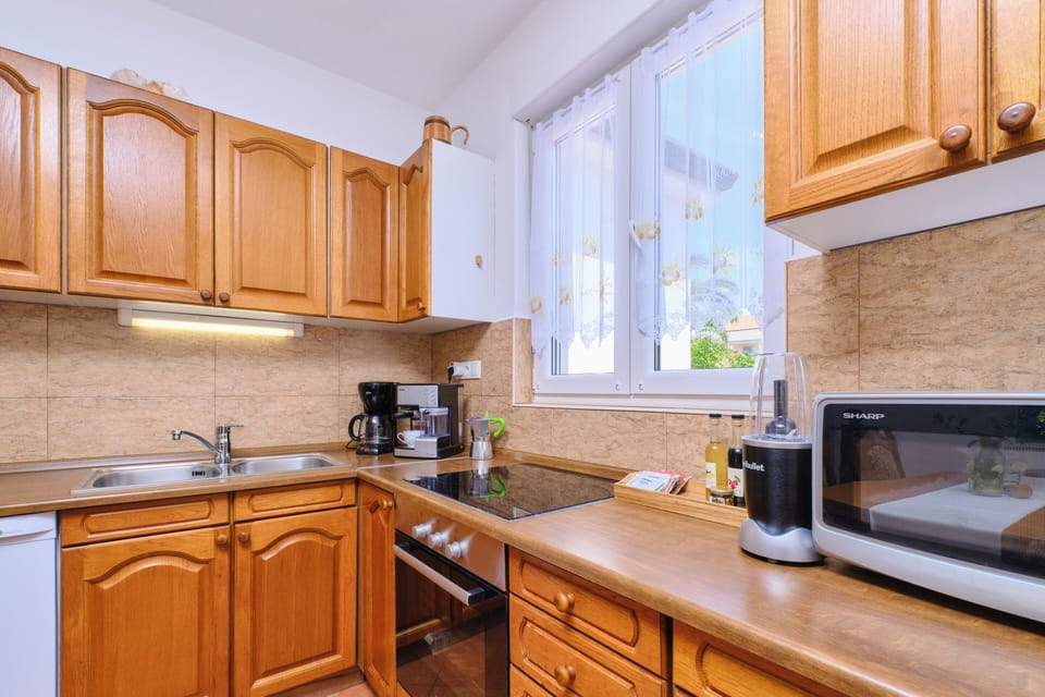 fully equipped kitchen - ... induction hob, stove, blender, microwave...