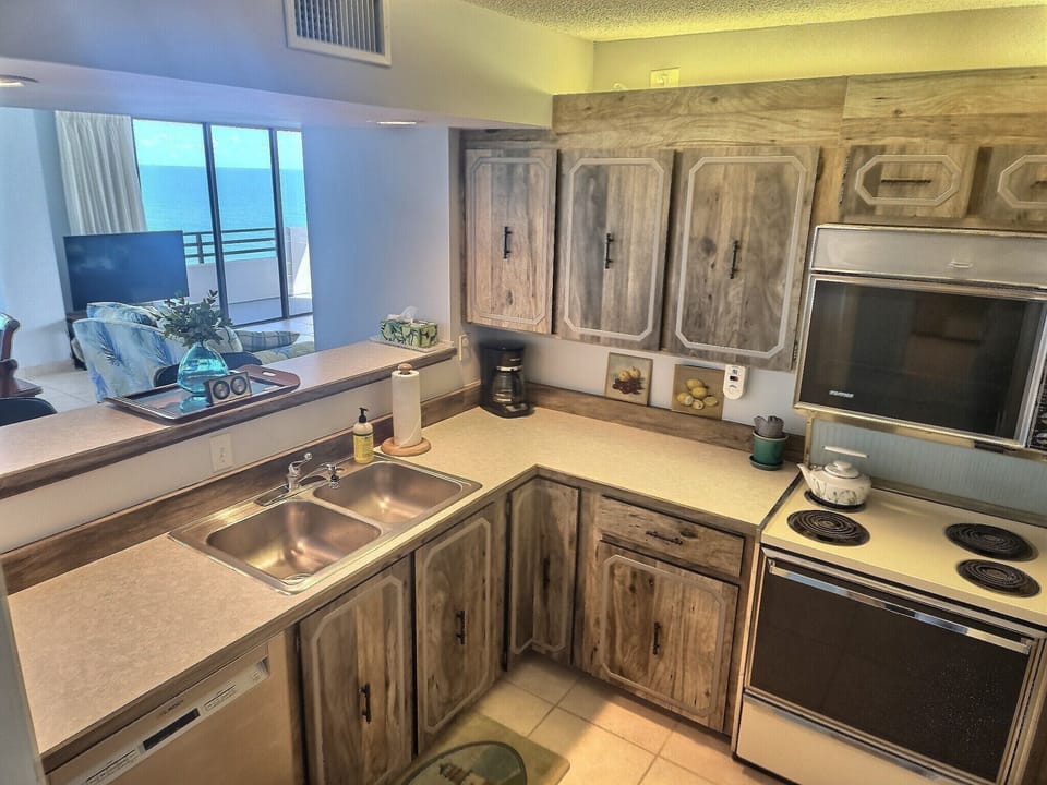 Open kitchen into the living area