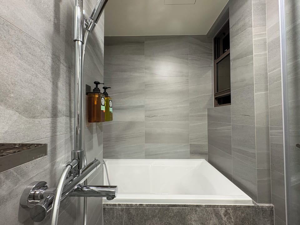 Apartment | Bathroom | Shower, hair dryer, towels, soap
