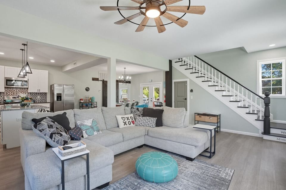 Open Living Area | Modern Farmhouse Style with Cozy Sectional