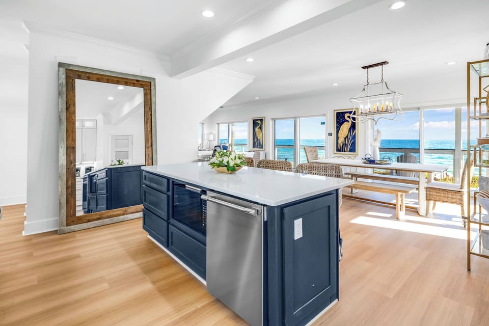 Open-concept kitchen, dining, and living area ideal for gathering