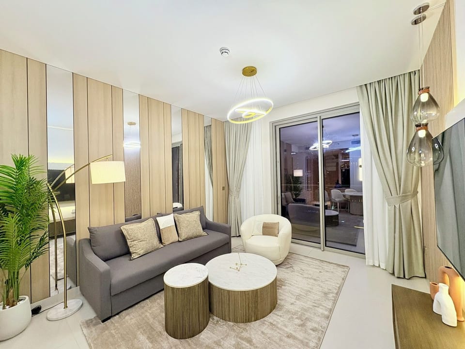 2 bedroom 2 Bathroom Apartments with Burj Khalifa Views | In-room safe, desk, blackout drapes, iron/ironing board