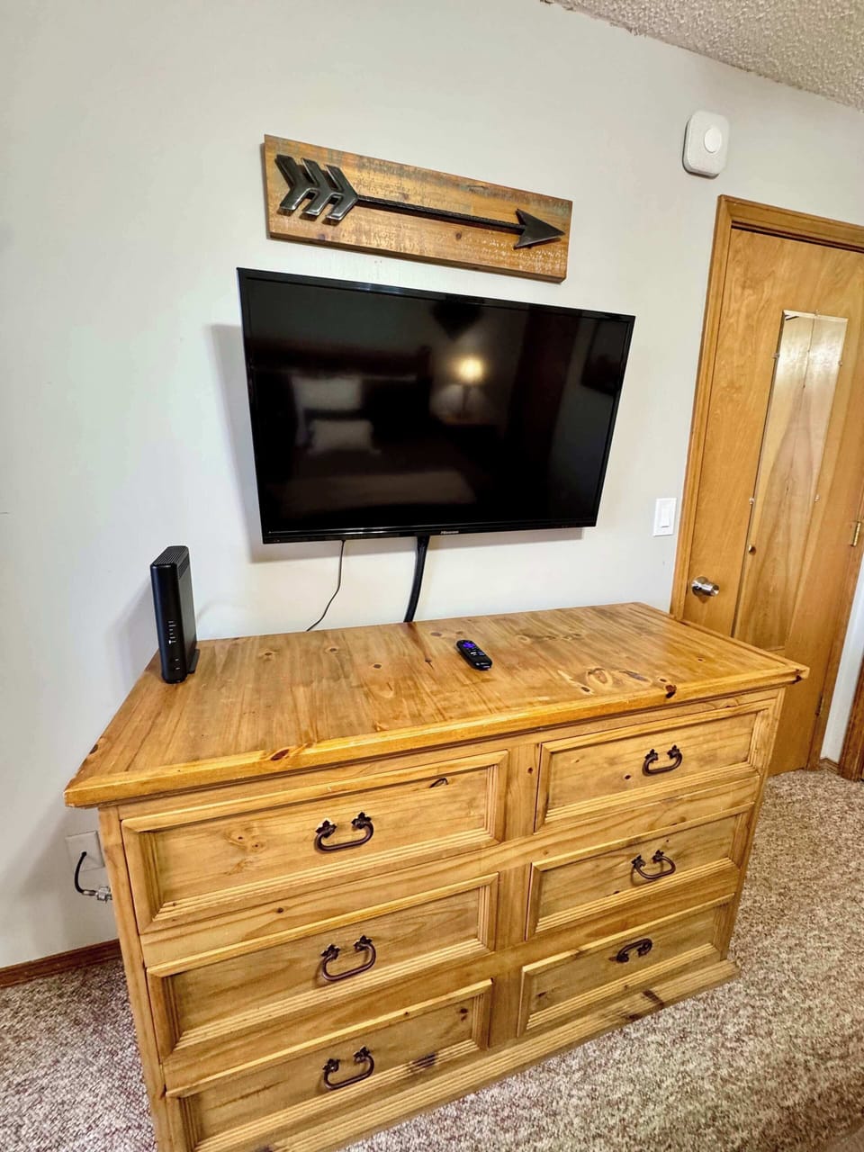 The master bedroom also has a Roku tv ready for you shows just log in and relax