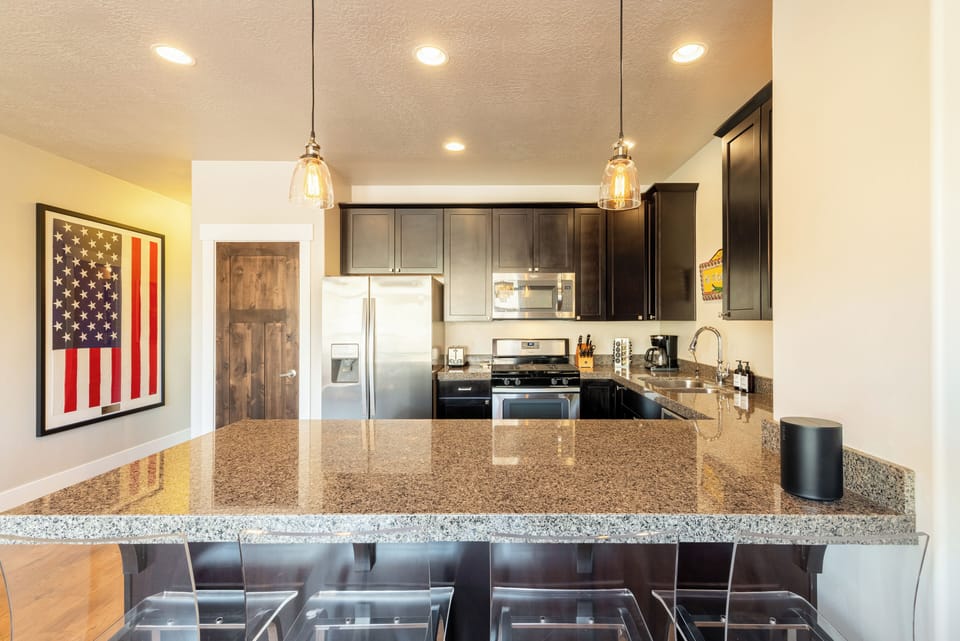 Kitchen bar seating for four