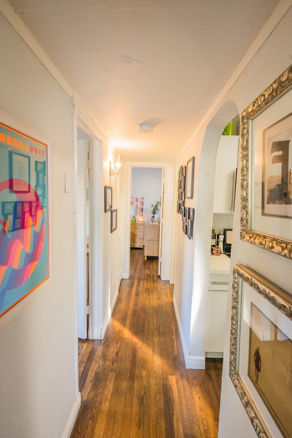 Art Filled Hallway | Bright Path to Every Room