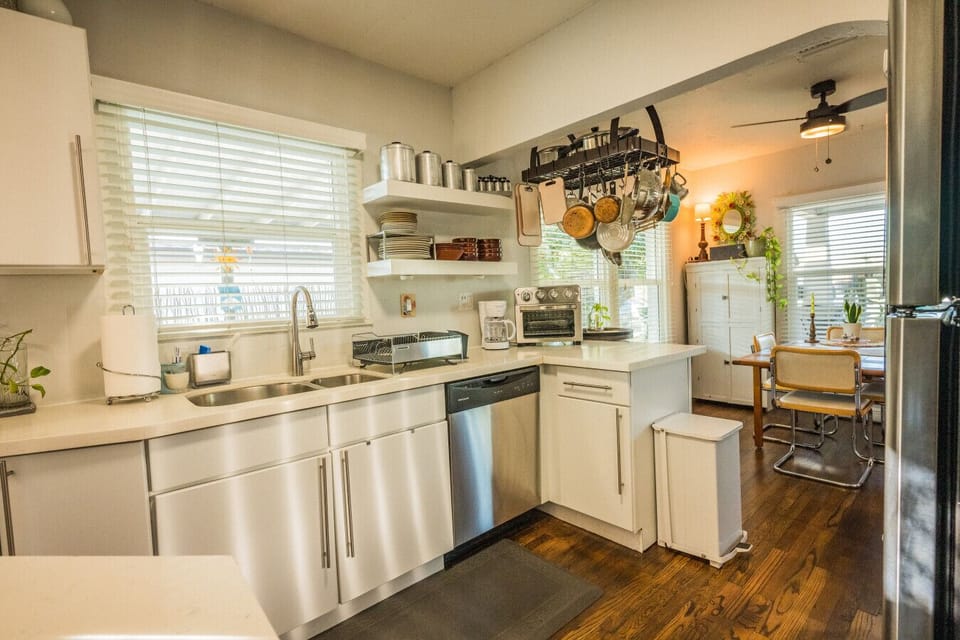 Updated Kitchen | Stainless Steel & Open Shelving