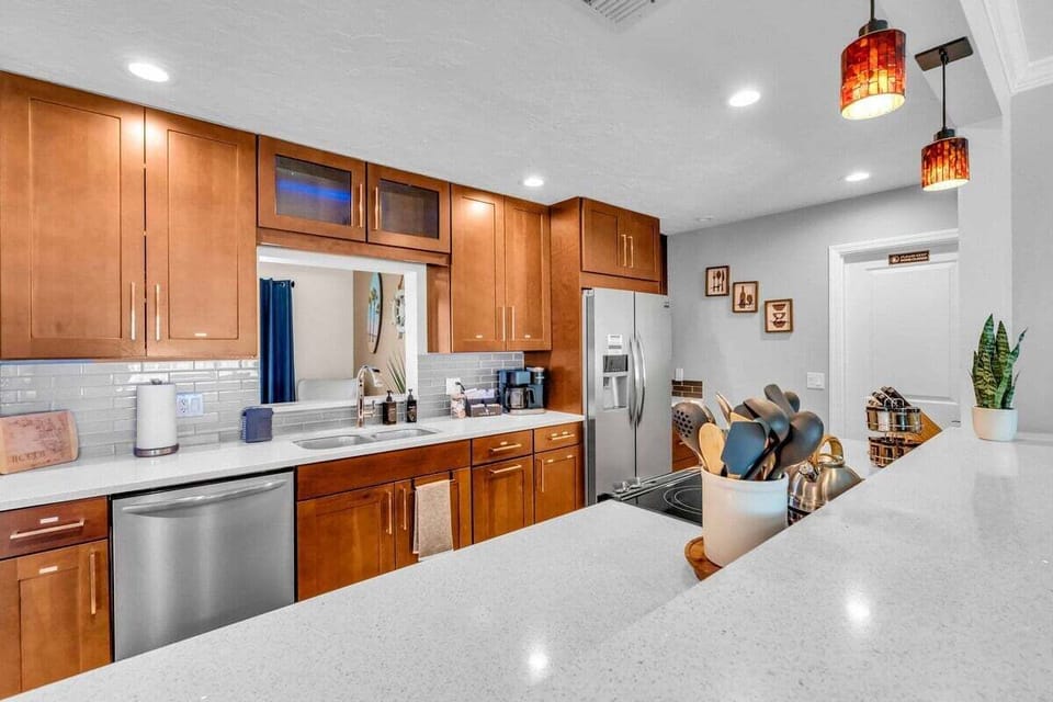 Equipped with a coffee maker and kettle. Perfect for your morning coffee or afternoon tea.