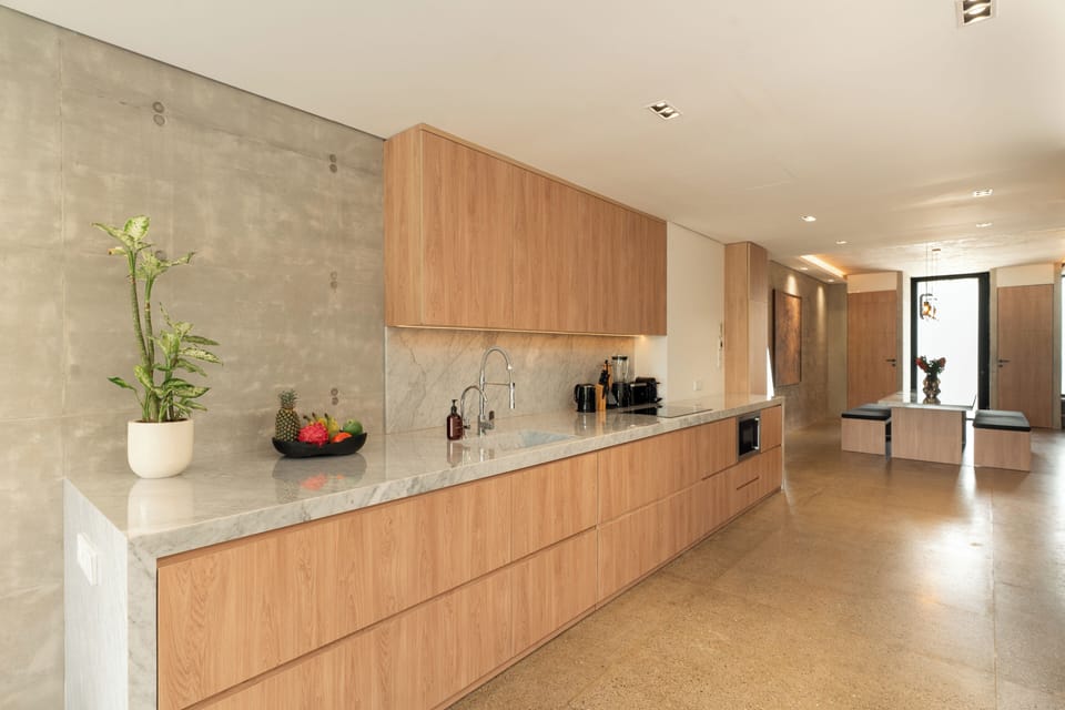 Deluxe Villa, Private Pool, Pool View | Private kitchen | Fridge, microwave, stovetop, electric kettle