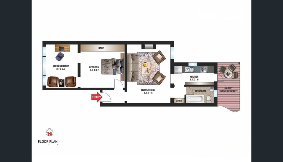 Superior Apartment, Kitchen, City View | Floor plan