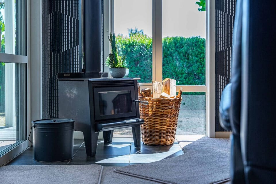 Log burner fire in Lounge