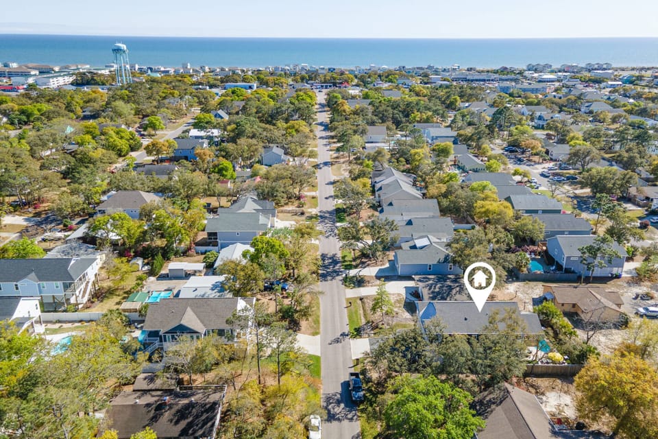 .7 mile to beach. Quick golf cart ride or 15 minute walk