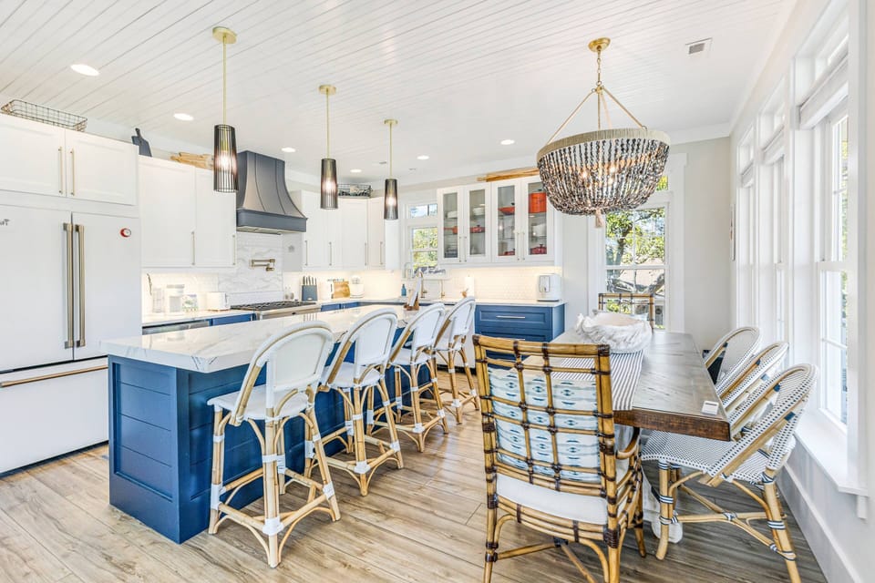 Kitchen with complete appliances spacious countertops for easy meal preparation.