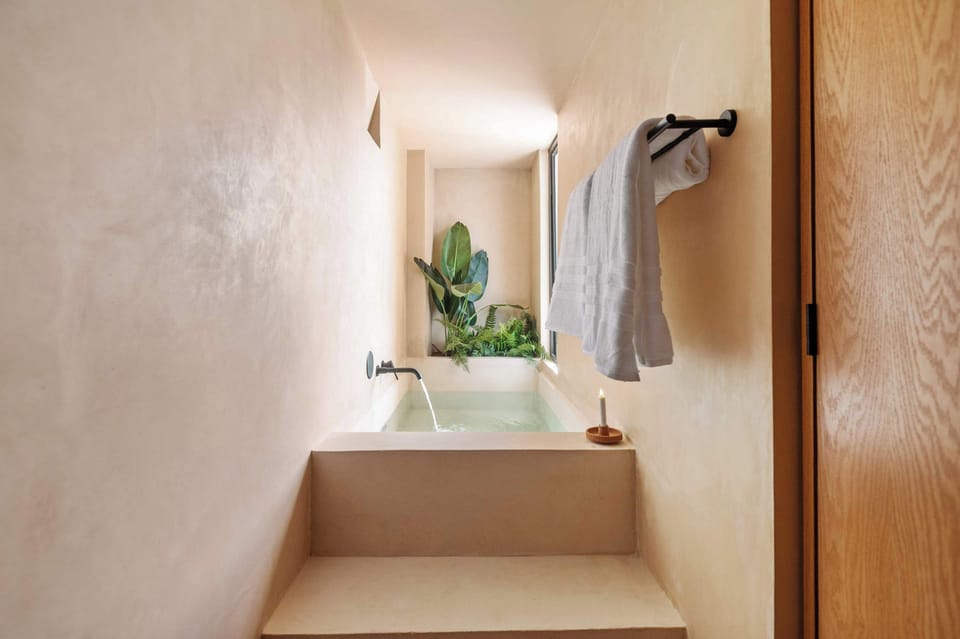 Private indoor plunge pool in bathroom