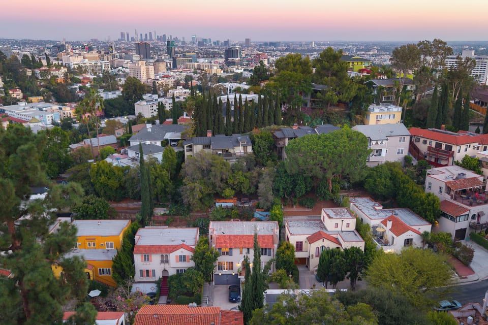 Aerial view of the neighborhood. 