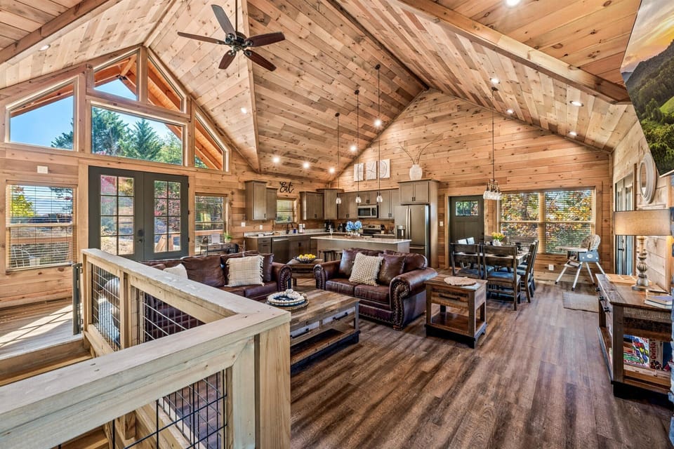A cozy gathering space perfect for hanging out after a day in the Smokies.