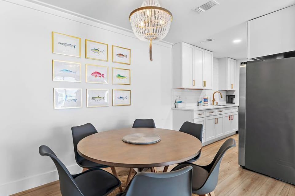 Dining area with seating for six
