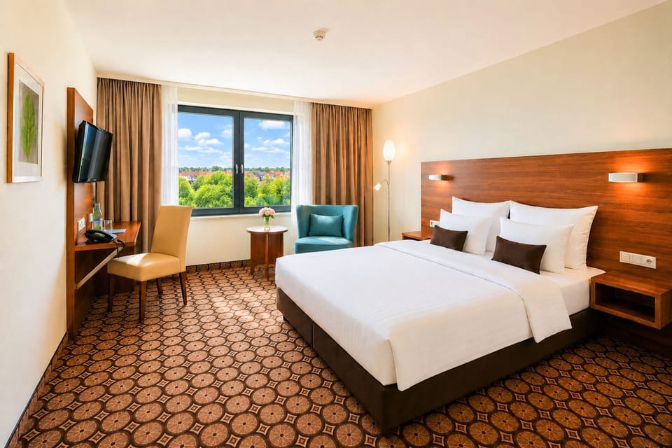 Standard Double or Twin Room | Minibar, in-room safe, desk, laptop workspace