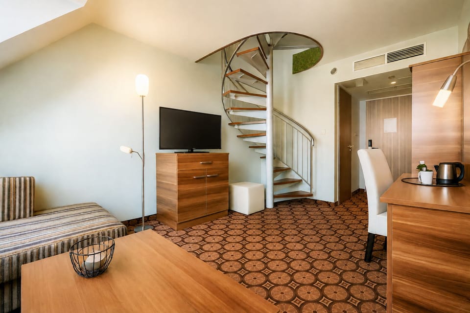 Executive Studio Suite | Minibar, in-room safe, desk, laptop workspace