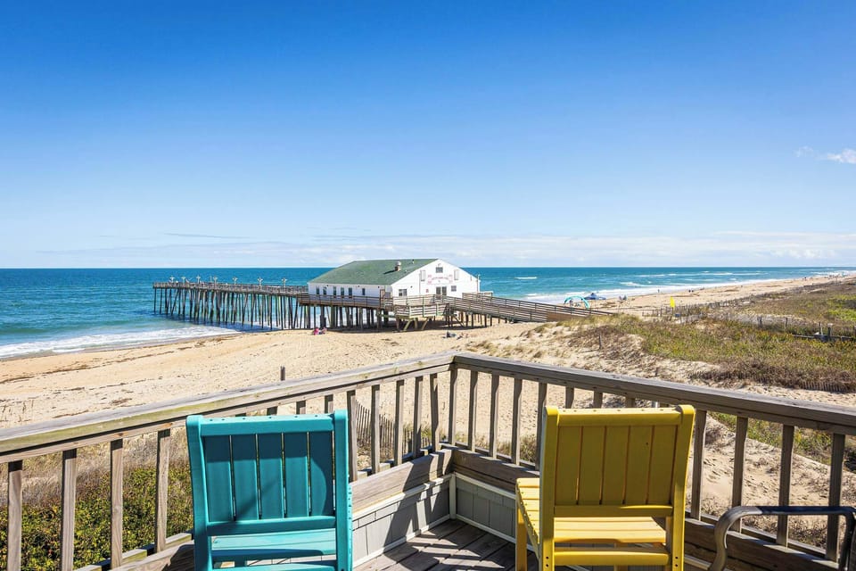 Top Level: Sun deck seating with the breathtaking panoramic views of the ocean and pier