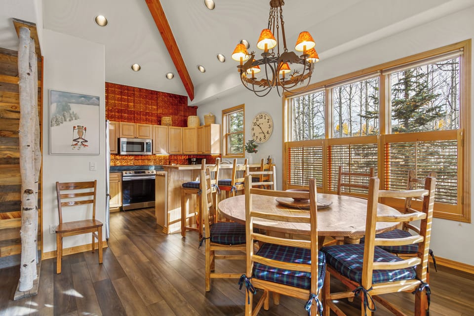 Dining area for group meals, games, and conversation
