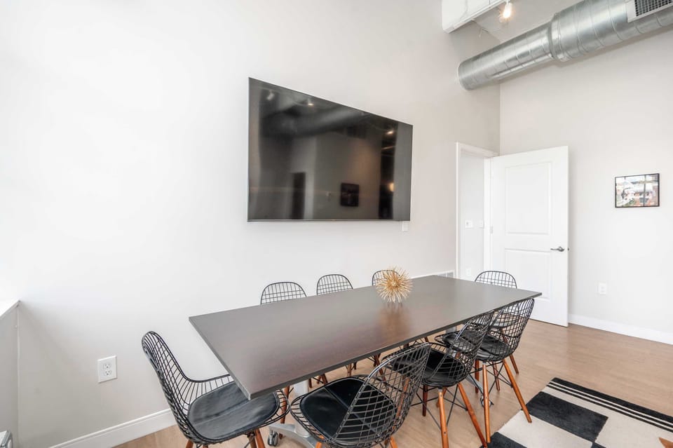 Gather for meals together at the dining table, with space for 8​