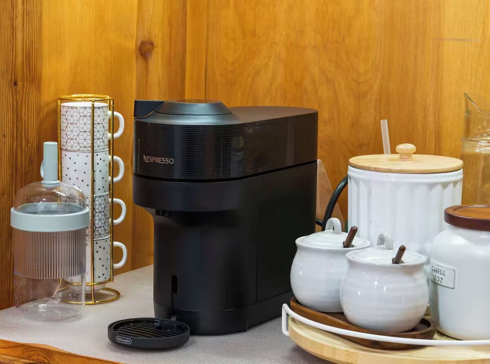Enjoy hot or iced coffee each morning