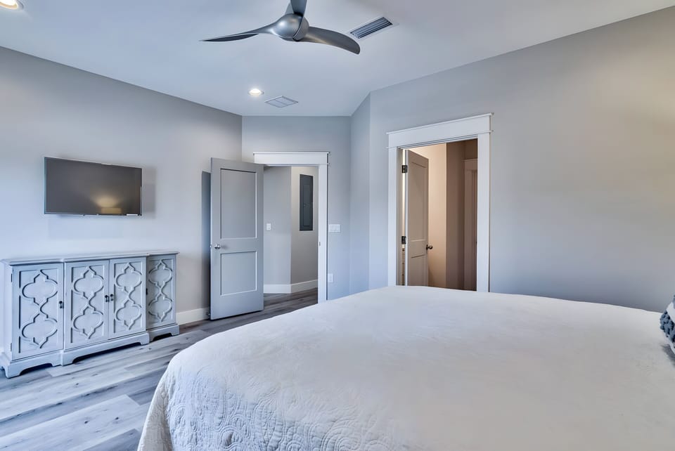 Bedroom #4 has room for a pack-n-play and direct access to the front balcony.