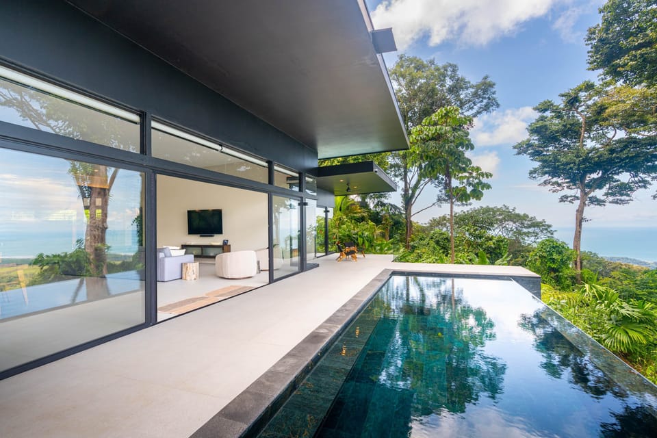 Pool with 180° Ocean Views looking toward Manuel Antonio