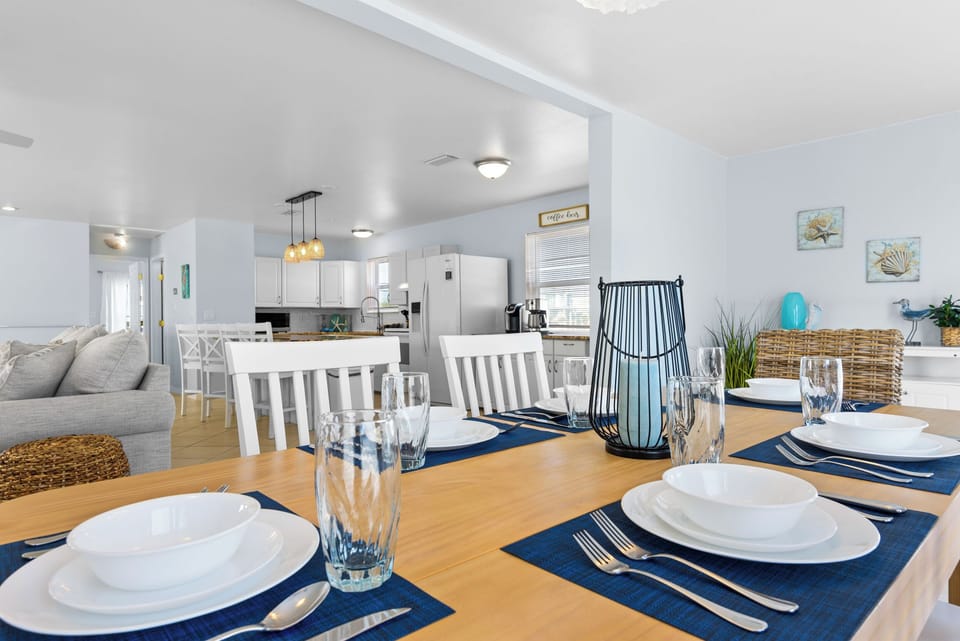 Enjoy a meal at the dining table