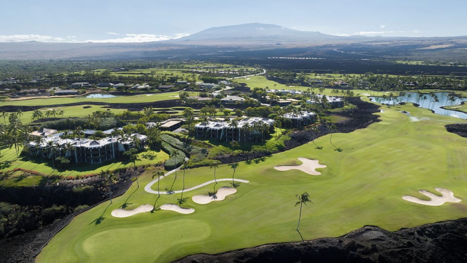 A golfer's dream location, surrounded by lush green fairways and stunning views.