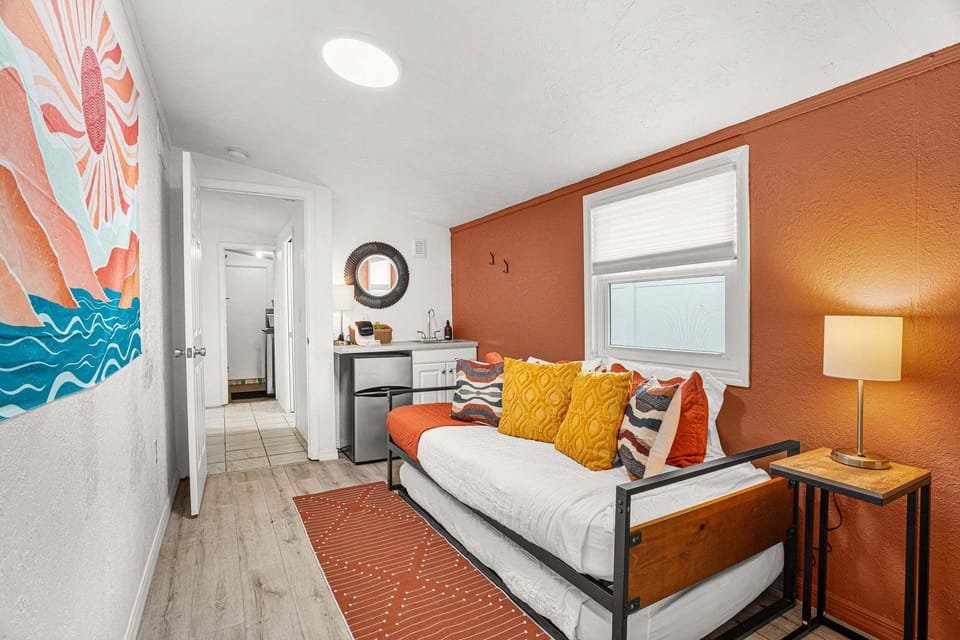 Bedroom 3 - Twin Bed & Trundle with high-quality linens. This room also has a Kitchenette with a sink and a mini fridge.