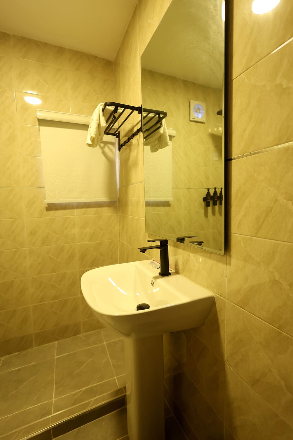 Shower, free toiletries, bidet, towels