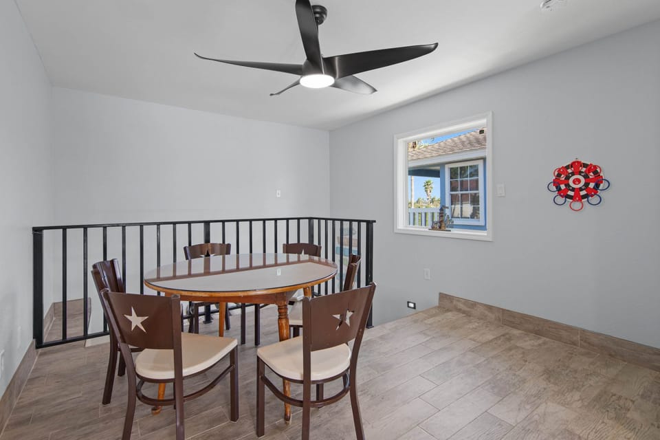 Share a meal at the upstairs dining nook