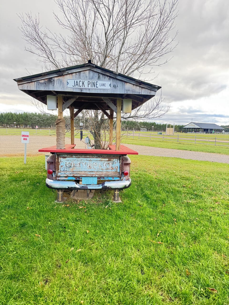 Campground next to barn and also a house shares driveway with barn